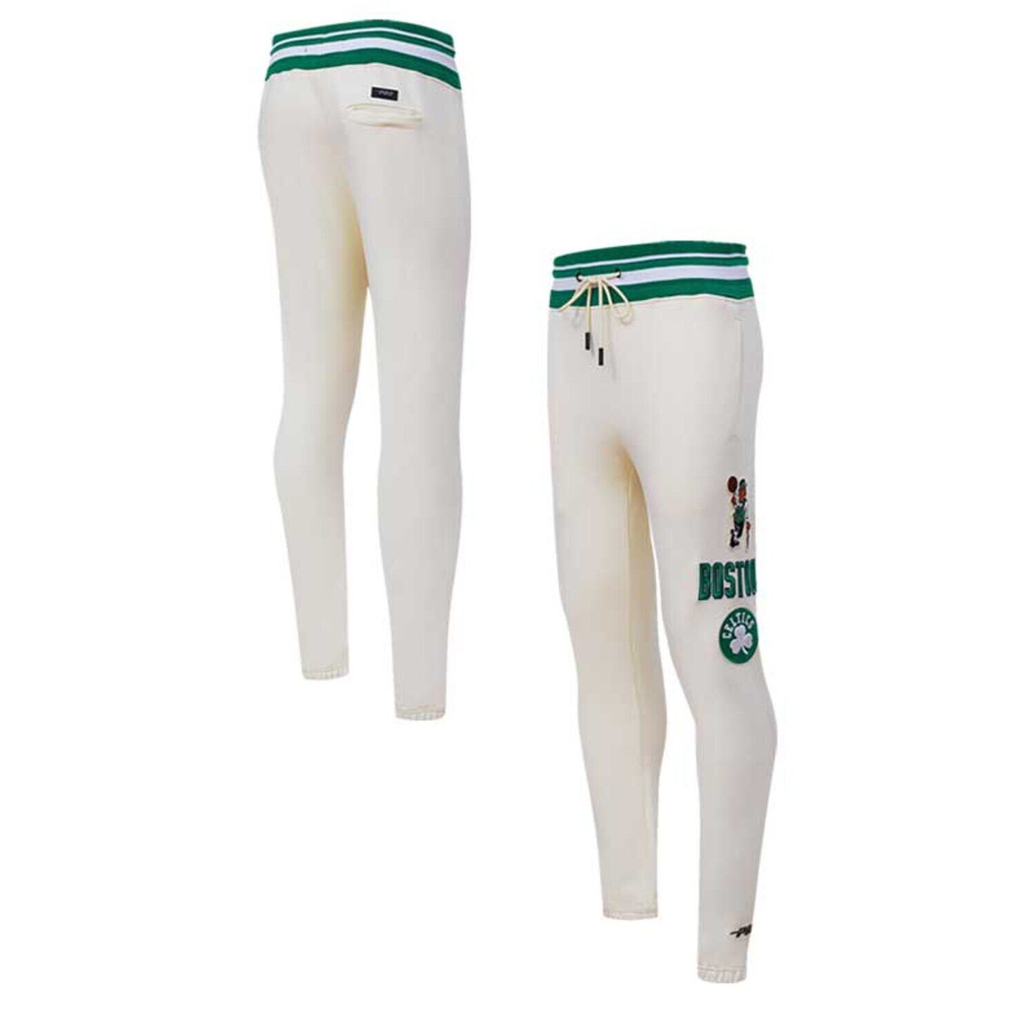 

Мужские классические флисовые спортивные штаны в стиле ретро Boston Celtics Pro Standard кремового цвета, Бежевый