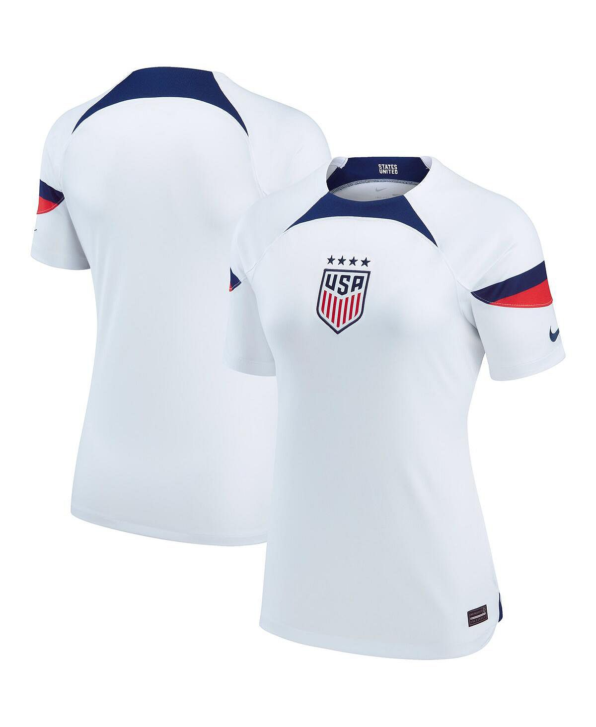 

Женская белая футболка USWNT 2022/23 Home Breathe Stadium, реплика пустого джерси Nike, белый