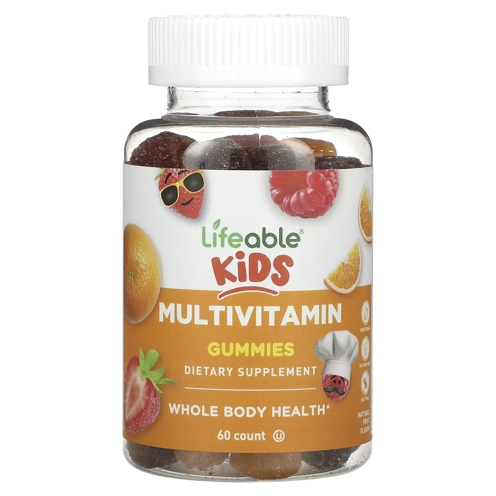 Мультивитаминны Lifeable Kids с натуральными фруктами, 60 жевательных конфет бузина nutrachamps с натуральными ягодами 60 жевательных конфет