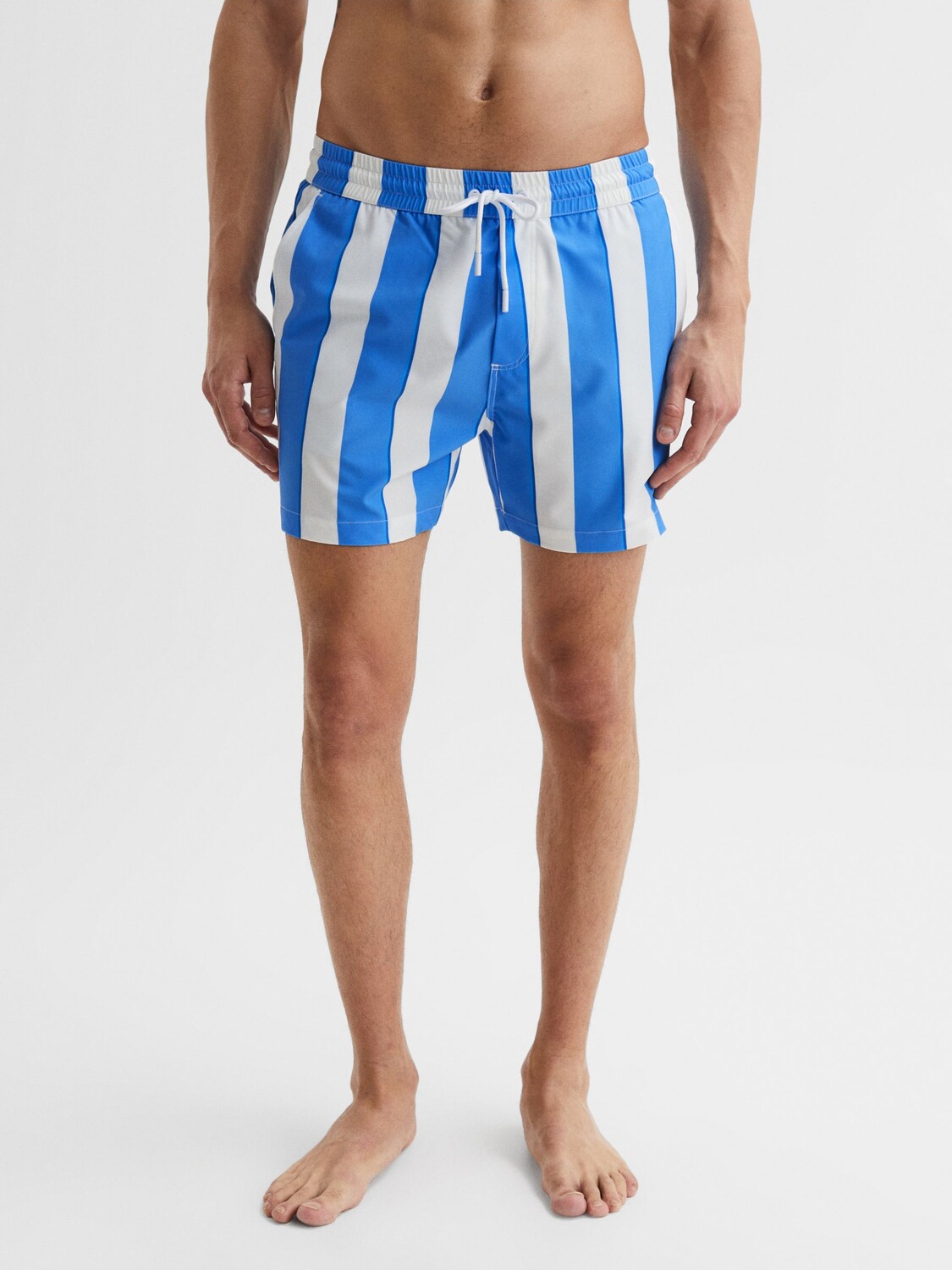 

Шорты для плавания Reiss Ocean Stripe на шнурке, океанский синий/белый