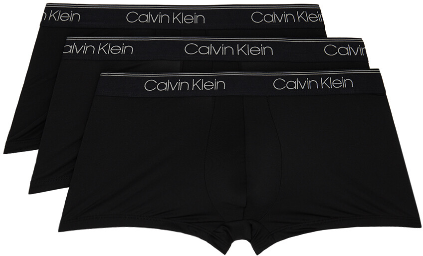

Комплект из трех черных боксеров с низкой посадкой Calvin Klein Underwear