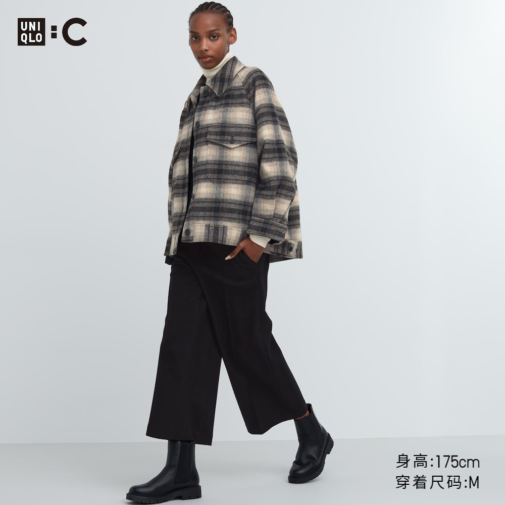 

Брюки Uniqlo укороченные замшевые, черный