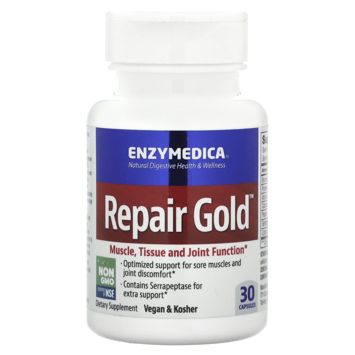 

Repair Gold, для мышц, тканей и суставов, 30 капсул, Enzymedica