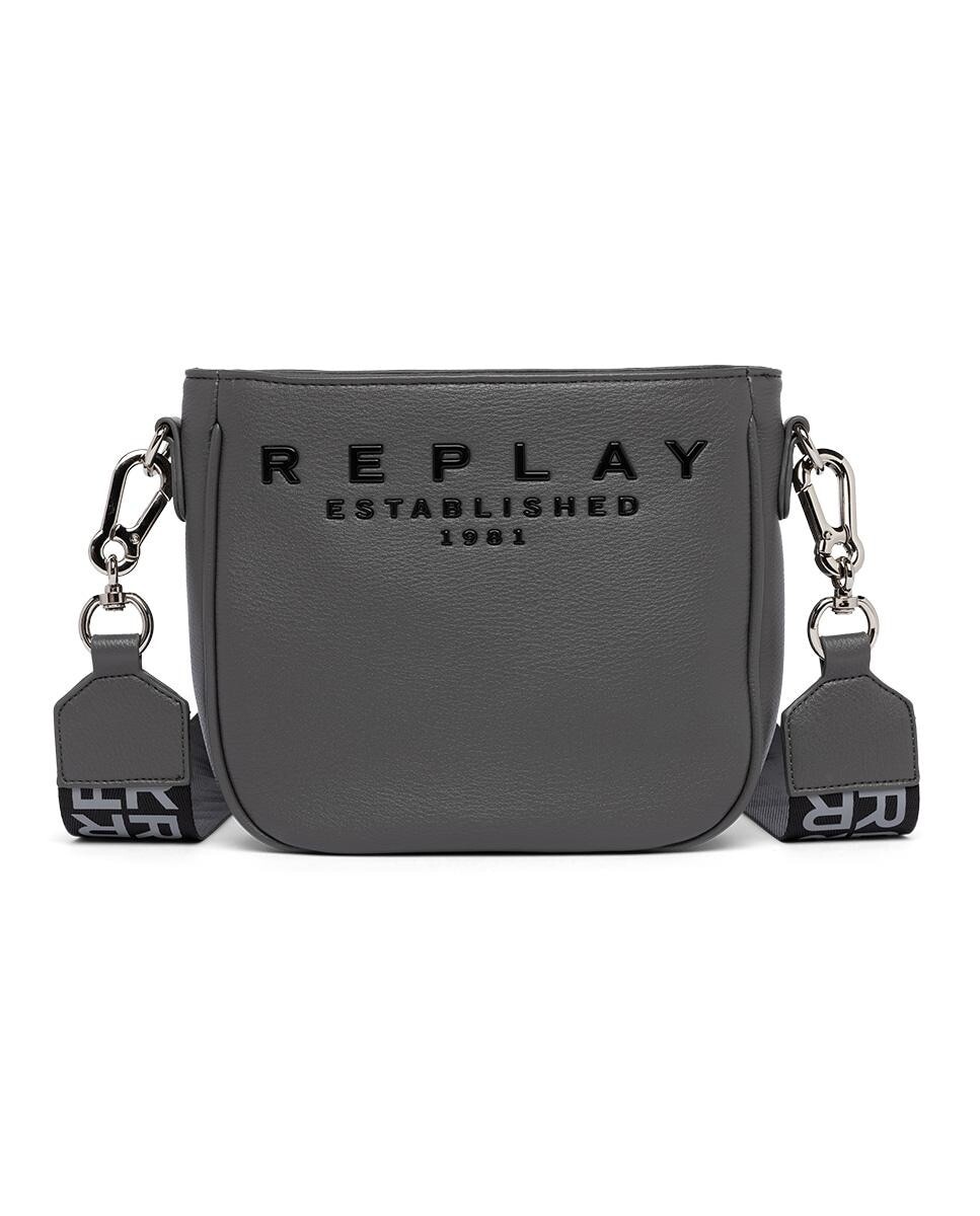 

Женская серая сумка через плечо на двух лямках Replay, серый