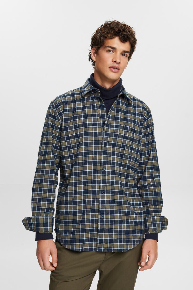 

Рубашка стандартного кроя в клетку Esprit, зеленый