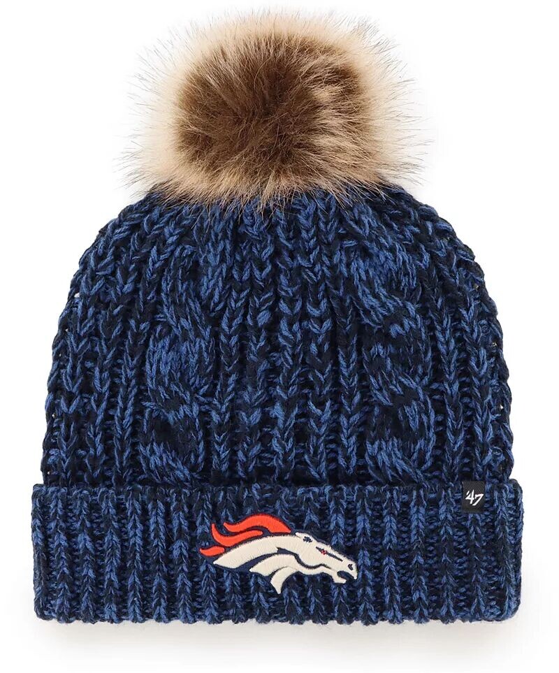 

Темно-синяя женская вязаная шапка с манжетами '47 Denver Broncos Meeko