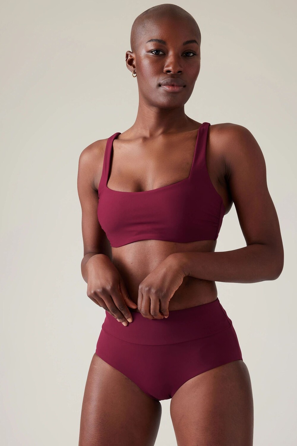 

Верх бикини с квадратным вырезом Athleta, коричневый