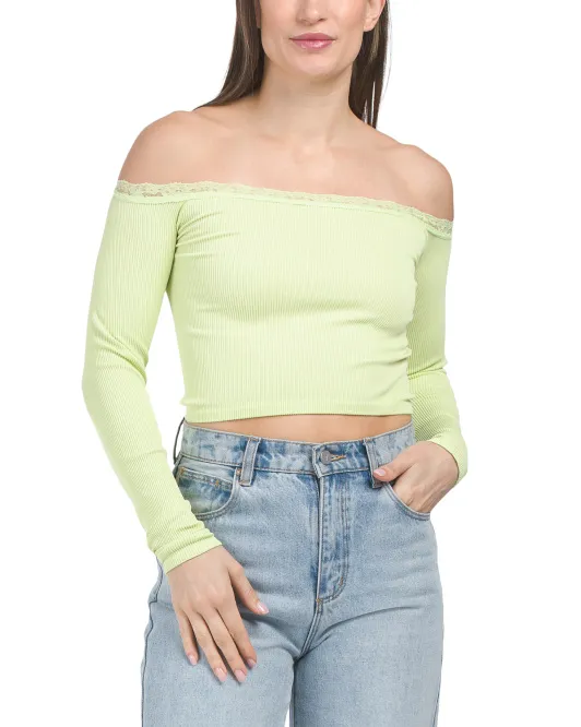 

Топ с открытыми плечами Urban Outfitters, светло-зеленый