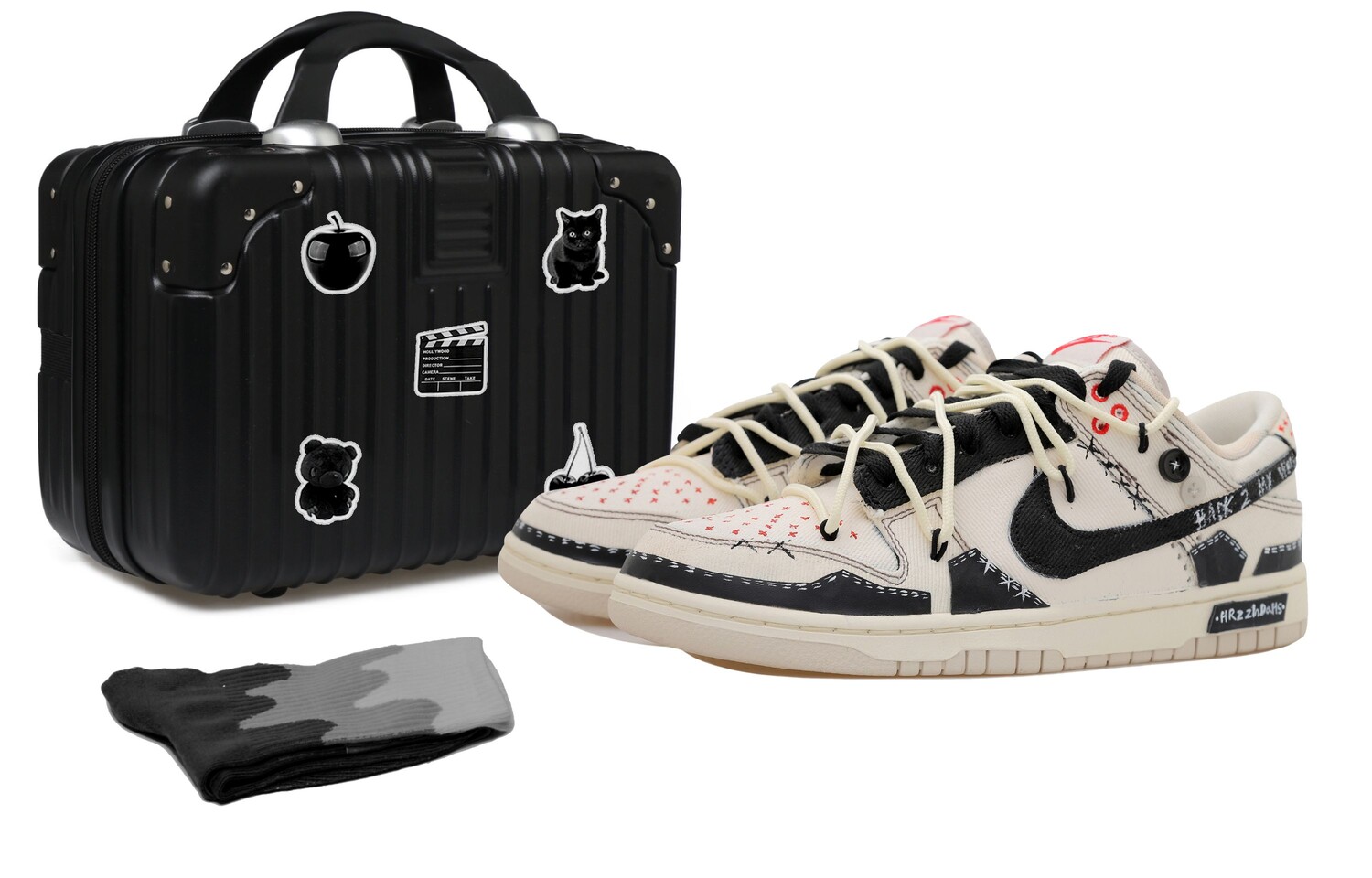 

Кроссовки Nike Dunk Skateboarding Shoes Unisex Low-top Black/beige, цвет Off White