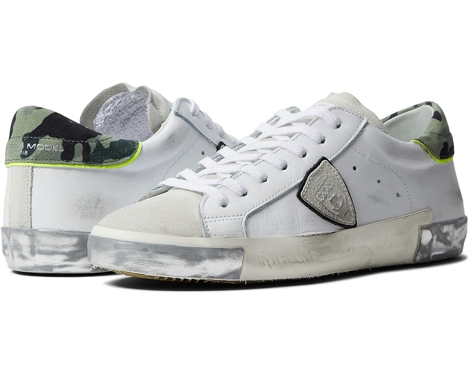 

Кроссовки Philippe Model PRSX Low Sneaker, цвет Veau Camouflage/Blanc Jaune