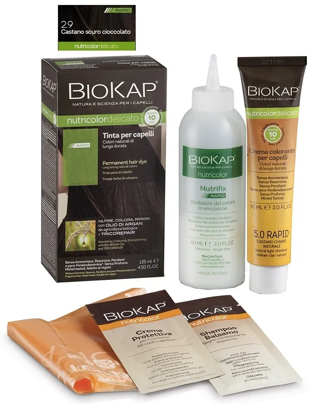 

Краска для волос Biokap Nutricolor Delicato Rapid 2.9 Темный шоколадно-коричневый