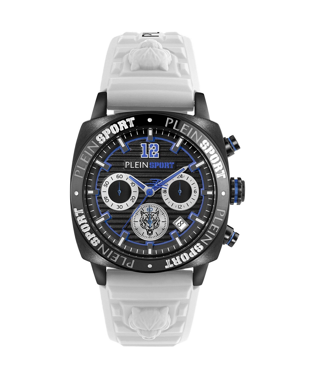 

Мужские часы Wildcat с белым силиконовым ремешком, 40 мм Plein Sport