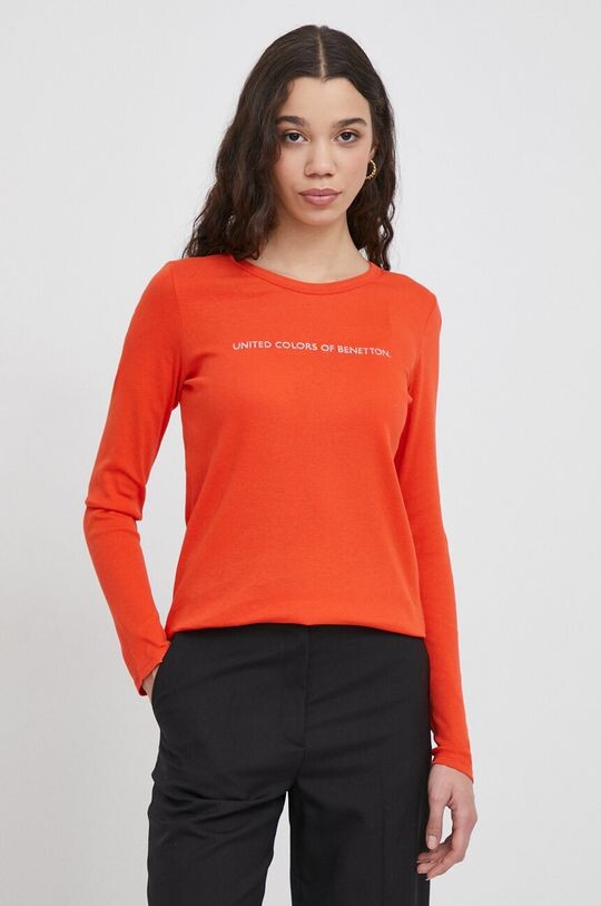 

Хлопок с длинным рукавом United Colors of Benetton, оранжевый