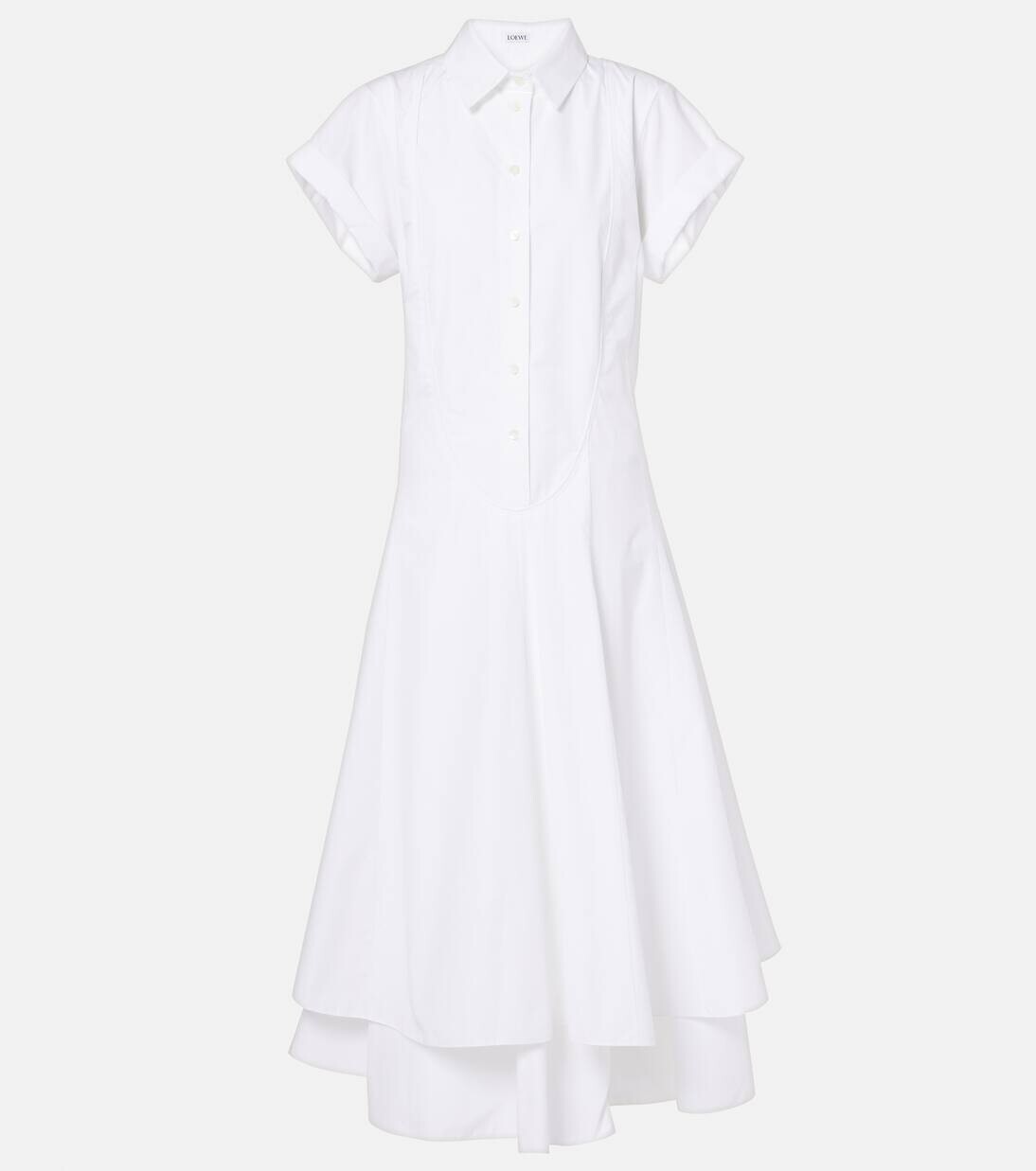 

Платье миди из хлопкового поплина Loewe, цвет optic white