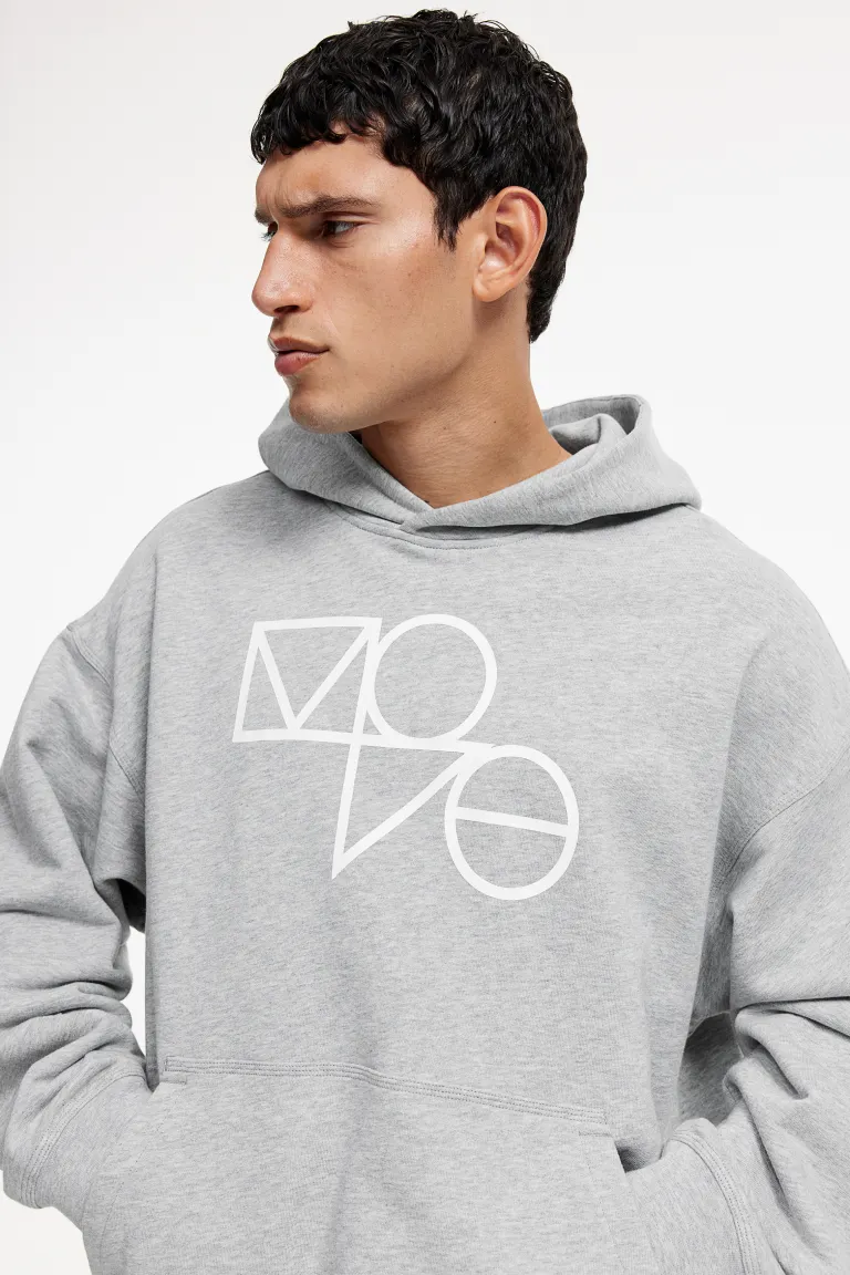 

Спортивная толстовка drymove с капюшоном свободного кроя H&M, серый