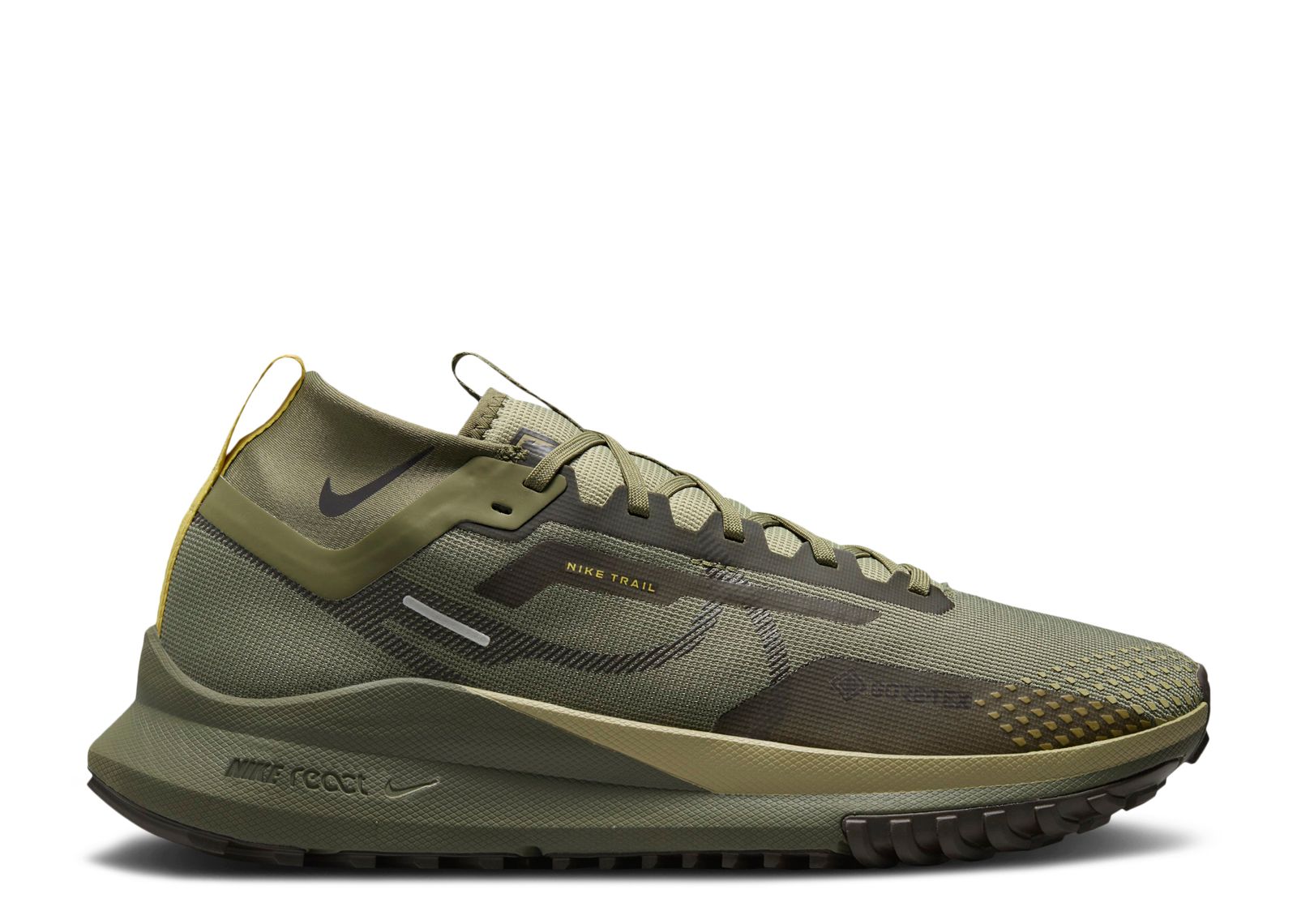 

Кроссовки Nike React Pegasus Trail 4 Gore-Tex 'Medium Olive', зеленый, Зеленый;серый