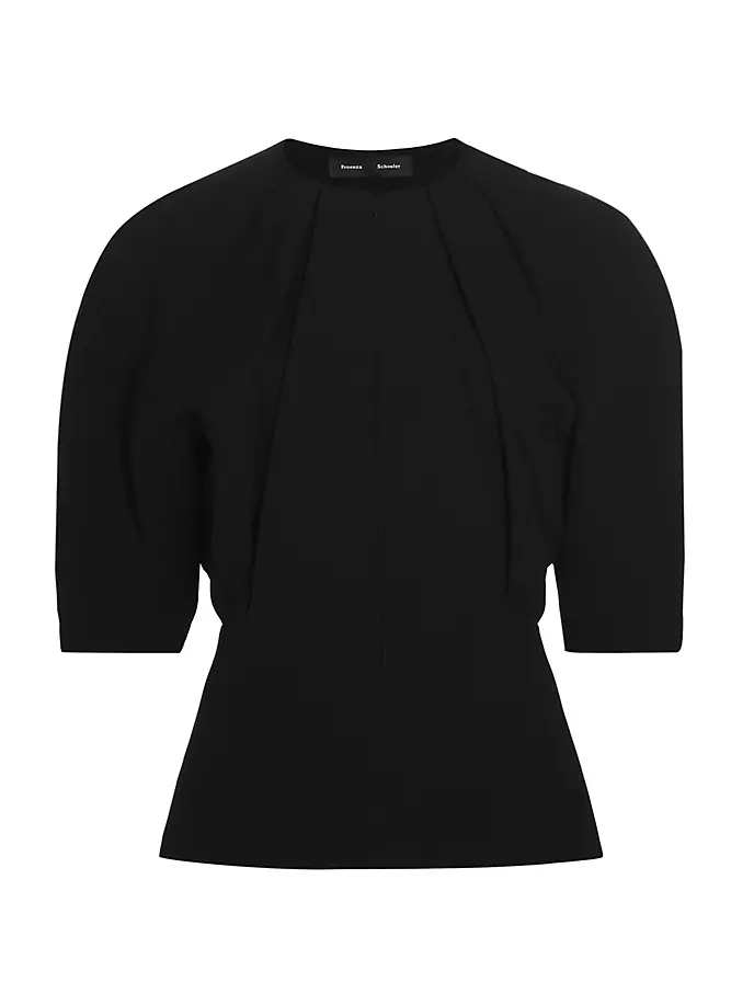 

Блузка из крепа с молнией спереди Proenza Schouler, черный