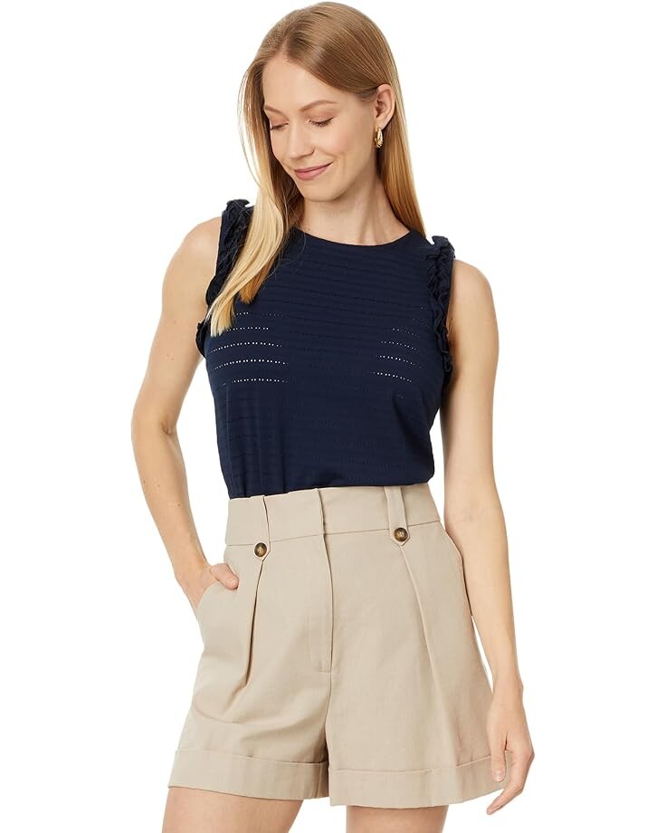 

Топ Tommy Hilfiger Sleeveless Ruffle Tank, цвет Sky Captain