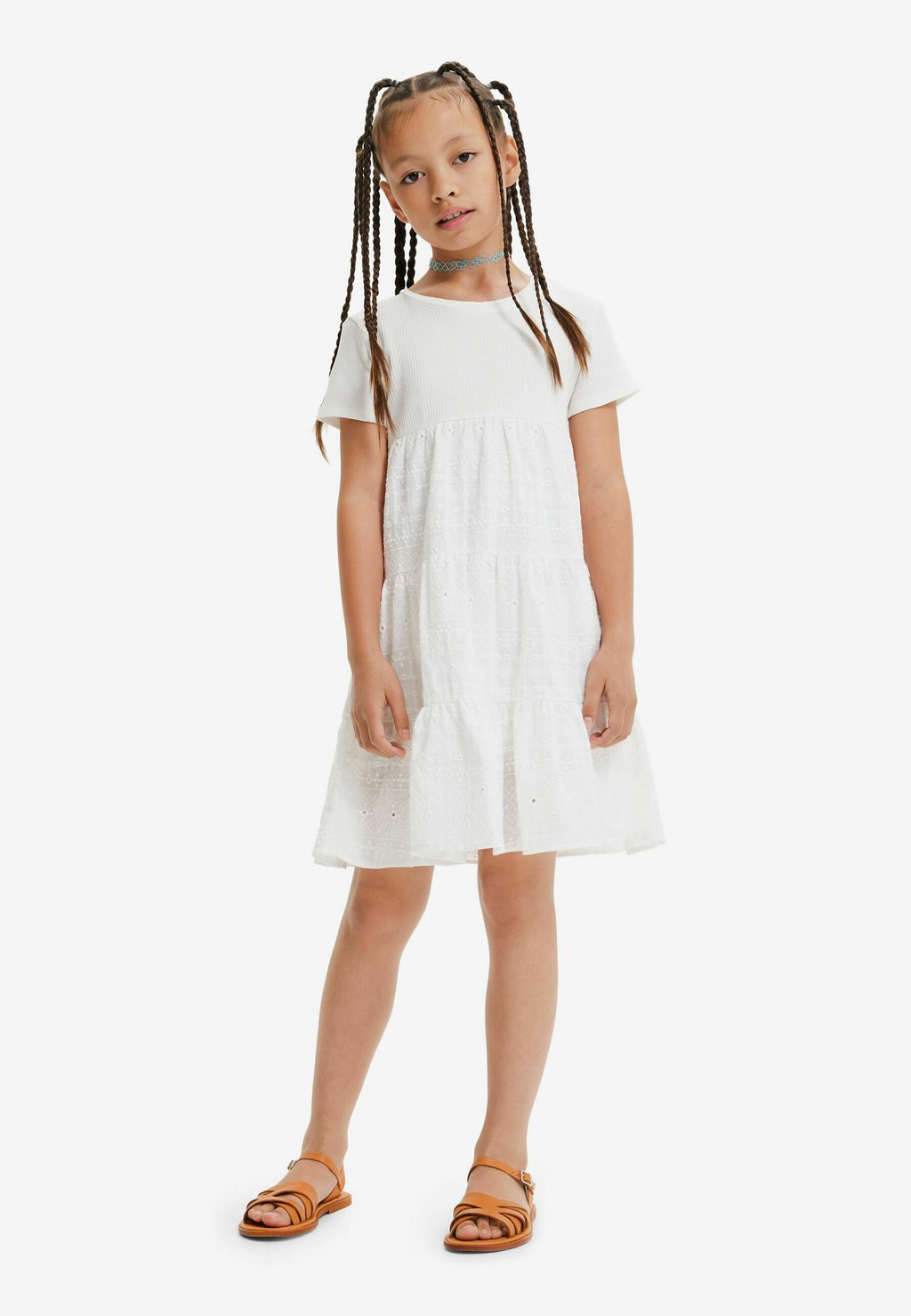 Дневное платье SWISS EMBROIDERY COMBINATION Desigual, цвет white
