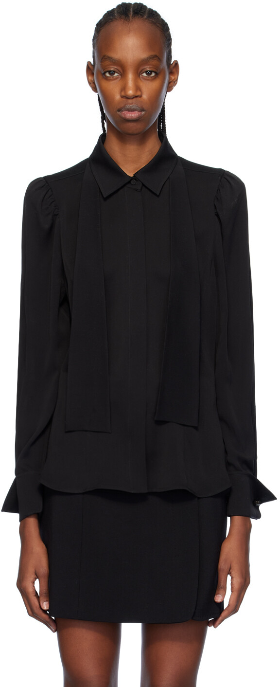 

Черная рубашка из параджи Max Mara