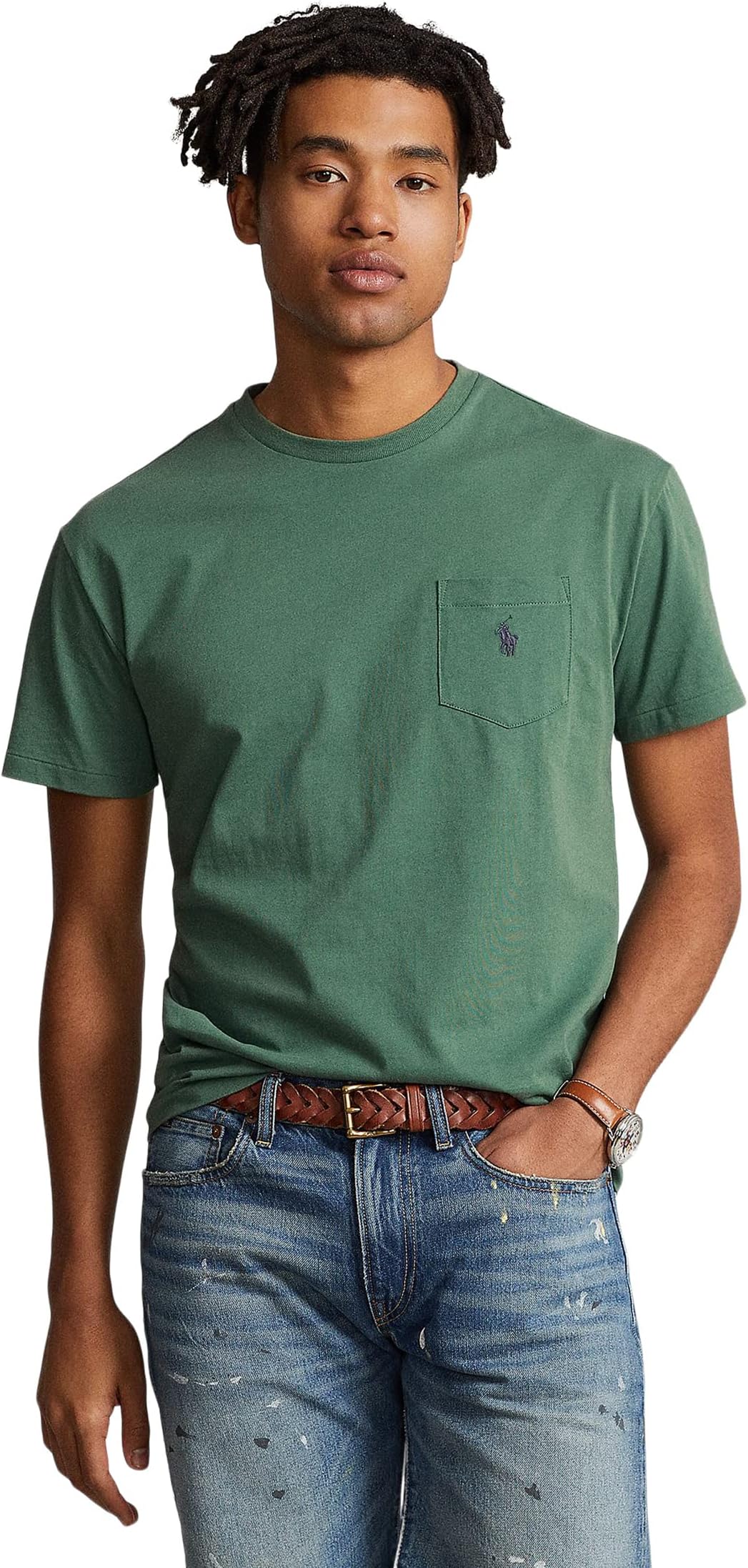 Классическая футболка из джерси с карманами Polo Ralph Lauren, цвет Washed Forest шорты lo fi easy riptop цвет washed forest