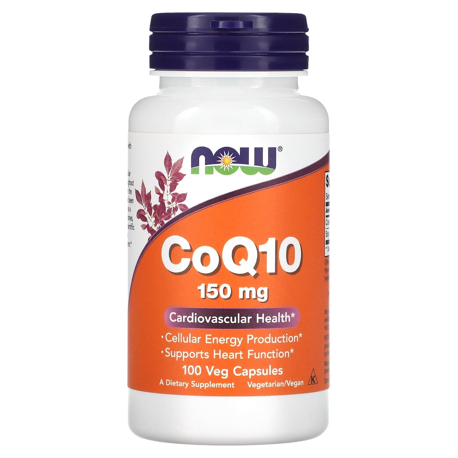

CoQ10, 150 мг, 100 растительных капсул, NOW Foods