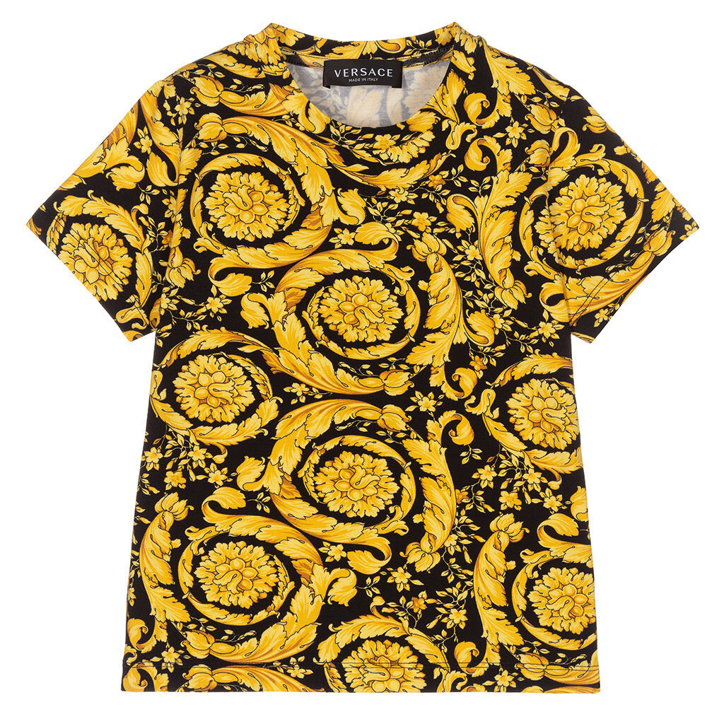 

Черно-золотая футболка Versace, черный