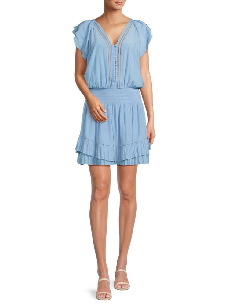 

Мини-платье Lola с оборками и сборками Ramy Brook, цвет Misty Blue