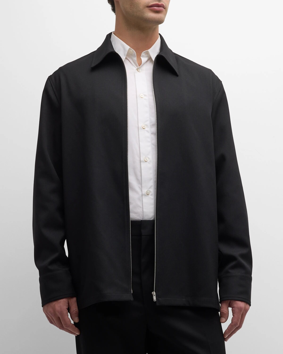

Мужская габардиновая рубашка на молнии во всю длину Jil Sander, цвет Black