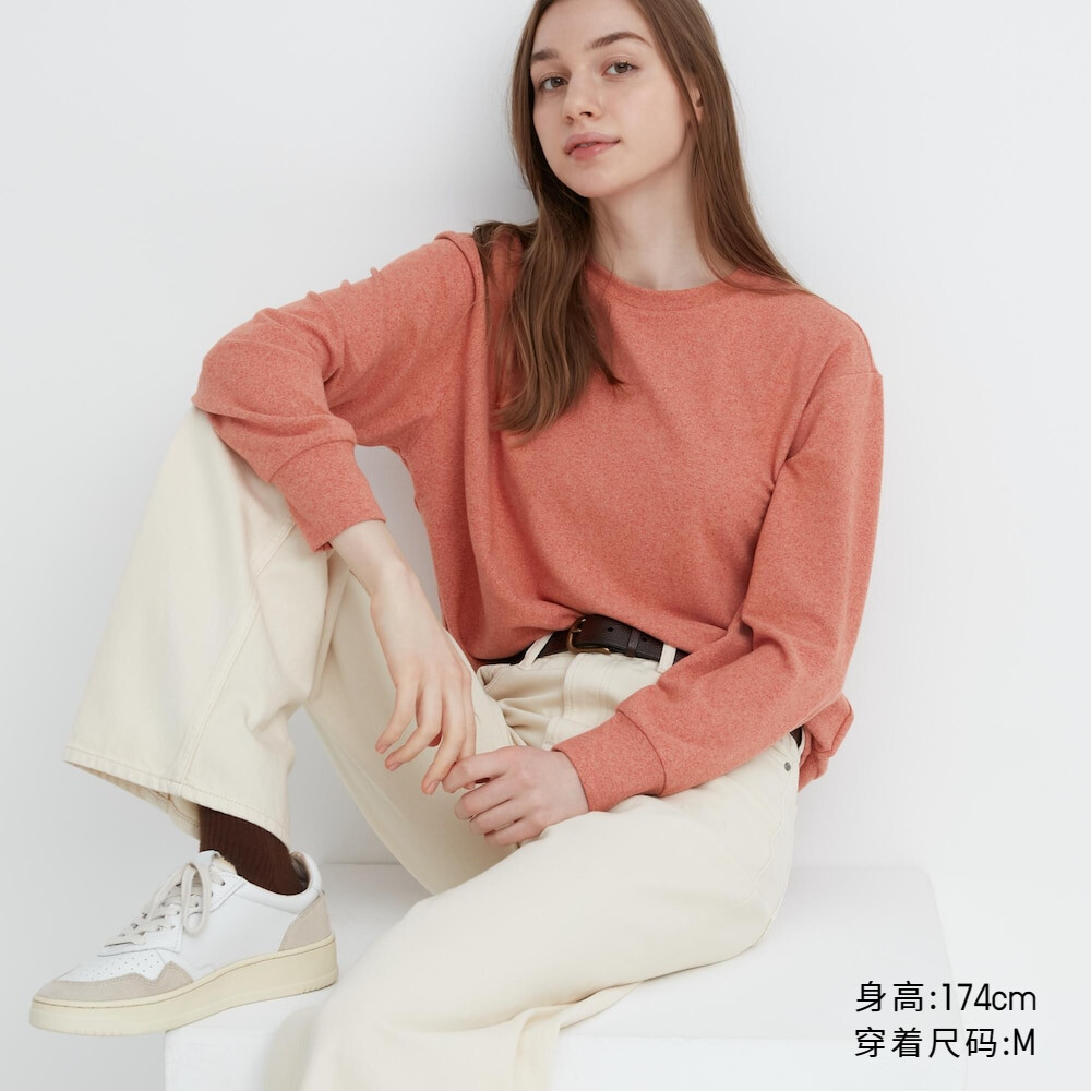 

Женская футболка Uniqlo из флиса, светло-оранжевый