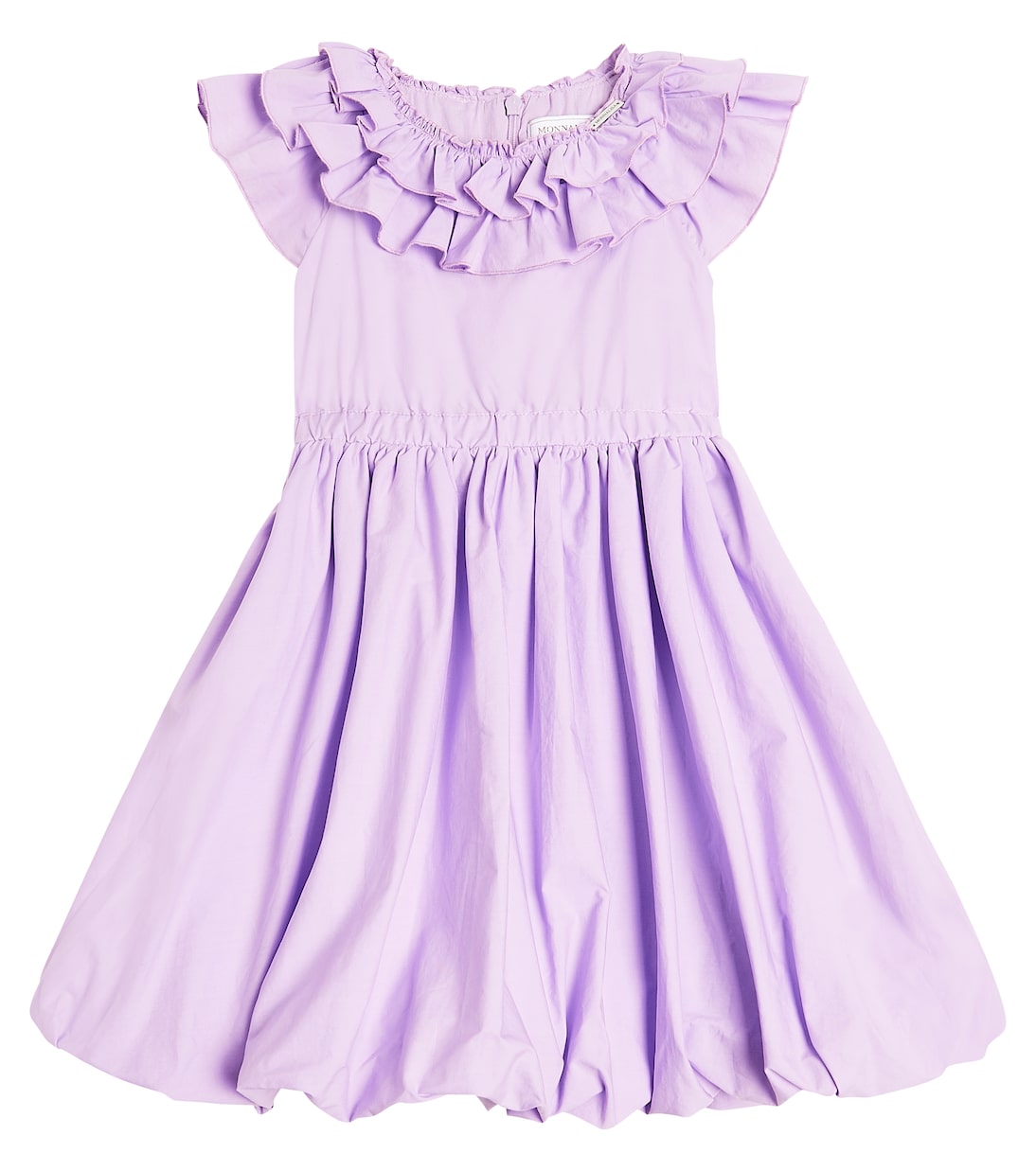 цена Хлопковое платье с оборками Monnalisa, фиолетовый