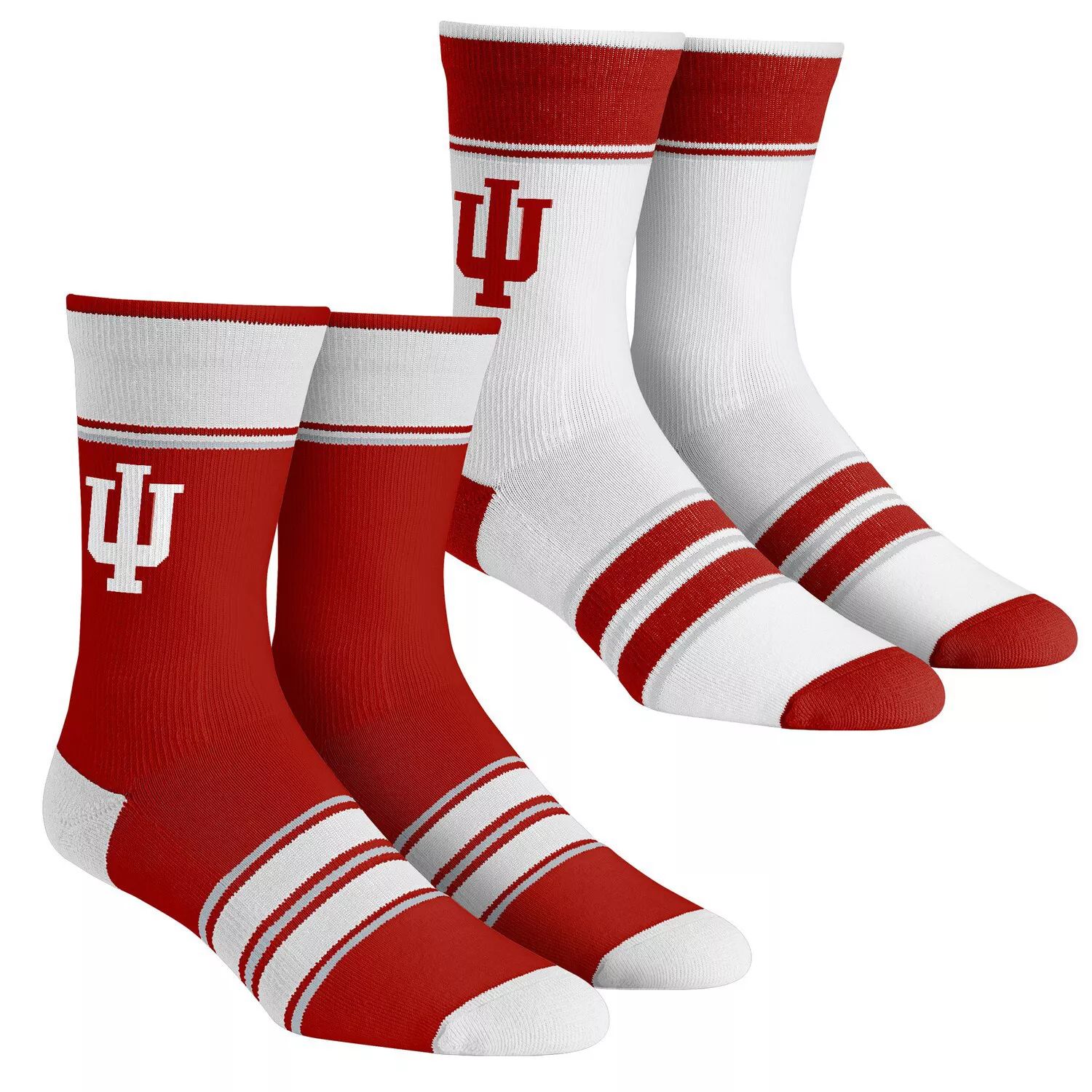 

Комплект из 2 носков в несколько полосок Youth Rock Em Socks Indiana Hoosiers Team Crew Unbranded