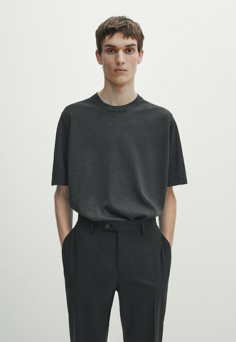 

Базовая футболка SHORT SLEEVE BLEND Massimo Dutti, темно-серый