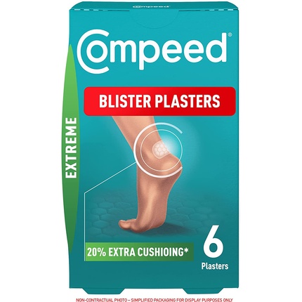 Compeed Extreme Blister Plasters Foot Treatment 6 гидроколлоидных пластырей пластырь compeed advanced blister care sports mixed 9 активных гелевых подушечек
