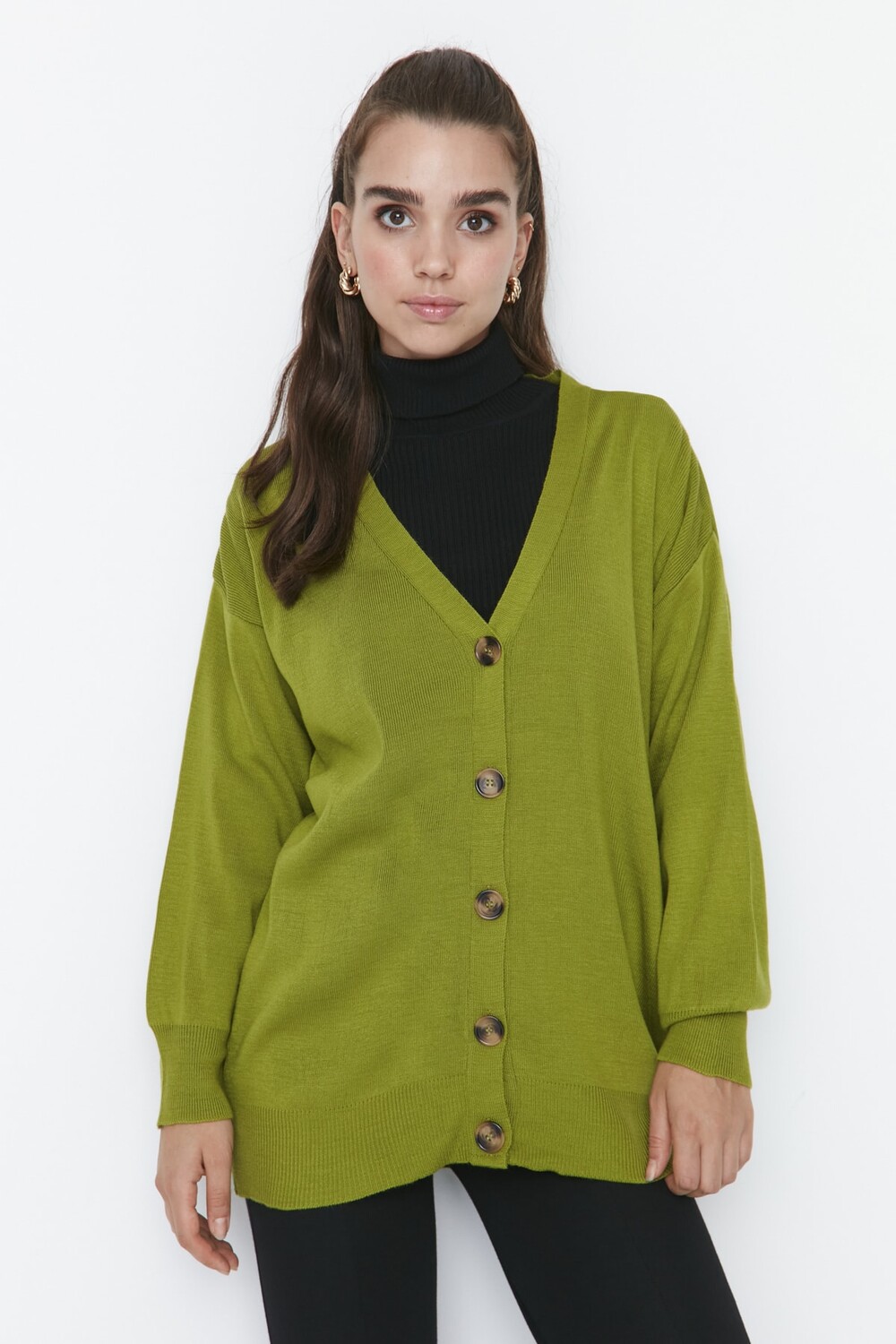 

Кардиган - Хаки - Классический крой Trendyol Modest