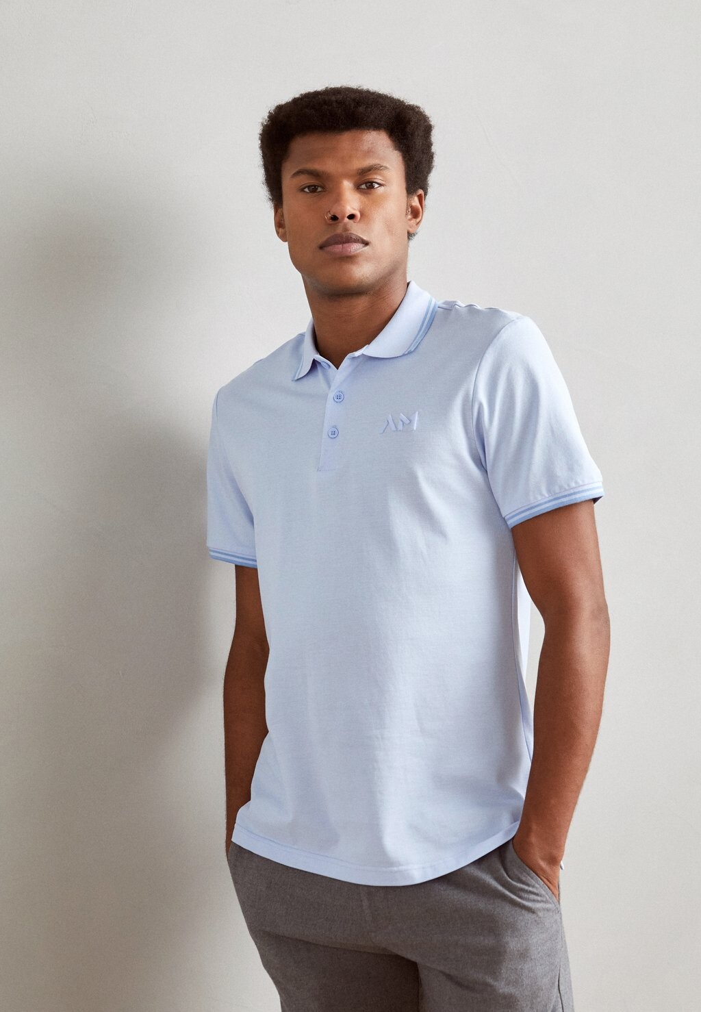 

Рубашка-поло REGULAR FIT WITH EMBROIDERED LOGO Antony Morato, цвет sky blue