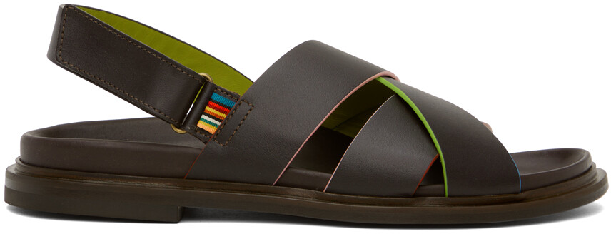 

Коричневые кожаные сандалии Pop Trading Company Paul Smith Edition