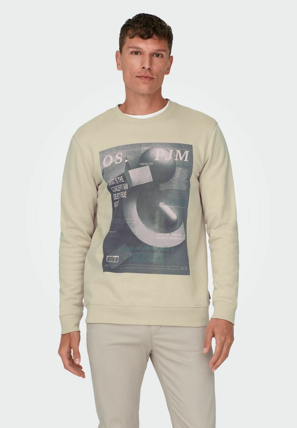 

Толстовка ONSTODD REG PHOTOPRINT CREW NECK Only & Sons, дымчато-серый