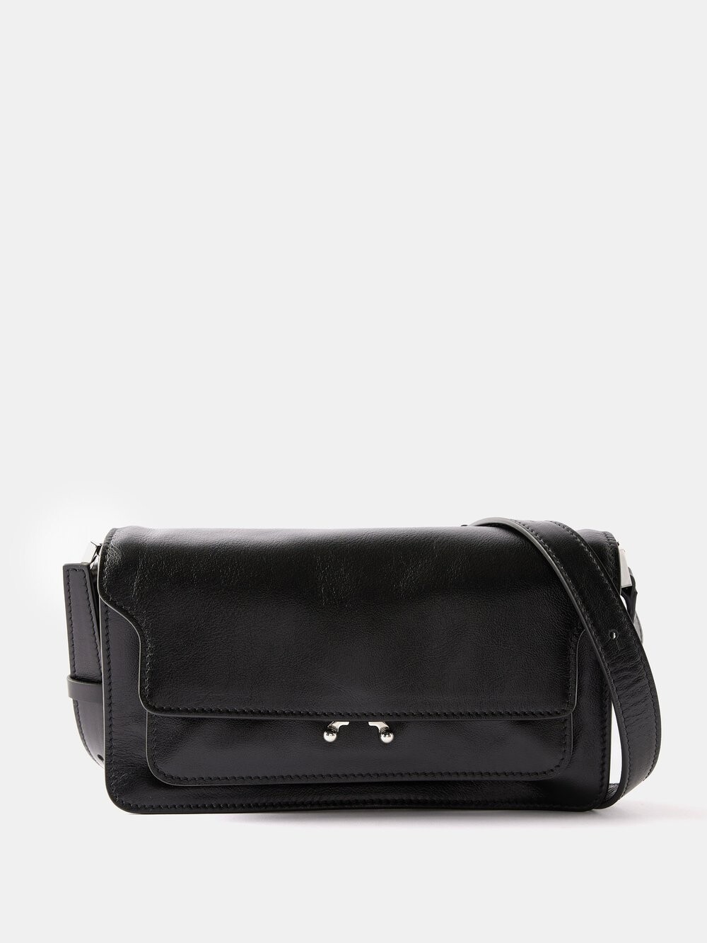 

Кожаная сумка через плечо trunk Marni, черный