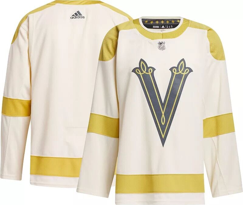 

Мужская зимняя классическая футболка Adidas Vegas Golden Knights ADIZERO ADIZERO 2023-2024