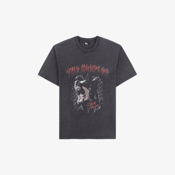 

Хлопковая футболка классического кроя с графическим принтом The Kooples, черный