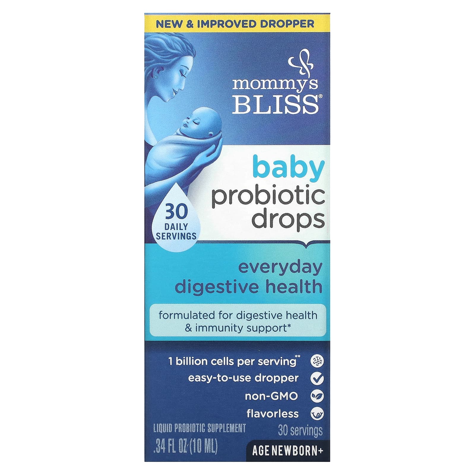 цена Mommy's Bliss Капли с пробиотиками На каждый день Для новорожденных и старше 0,34 ж. унц.(10 мл)