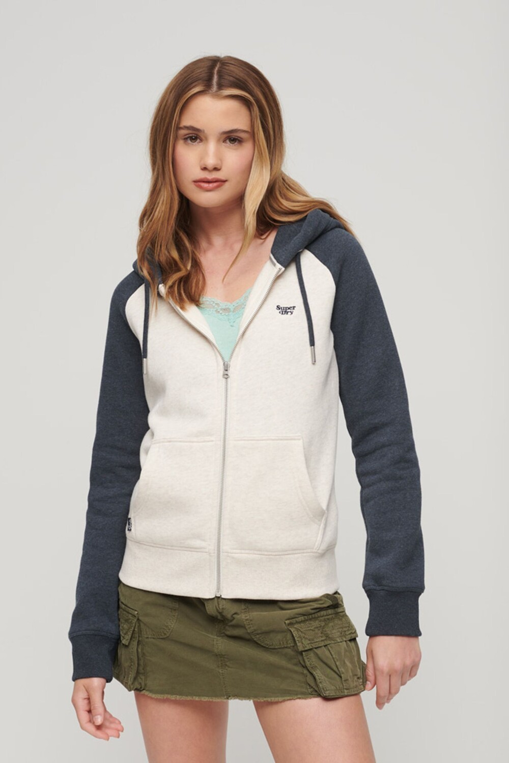 

Худи Essential Baseball на молнии Superdry, синий