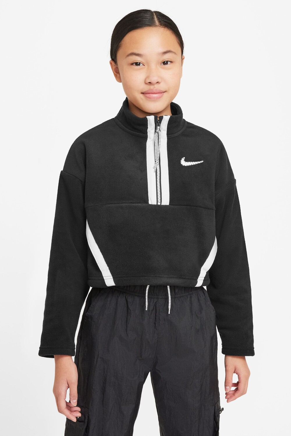 

Флис для улицы с короткой молнией Nike, черный