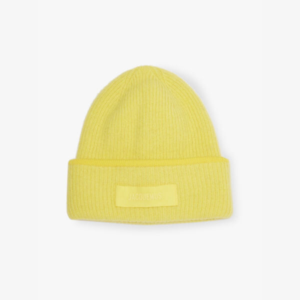

Шапка-Бини из шерстяной смеси в рубчик Le bonnet Jacquemus, желтый