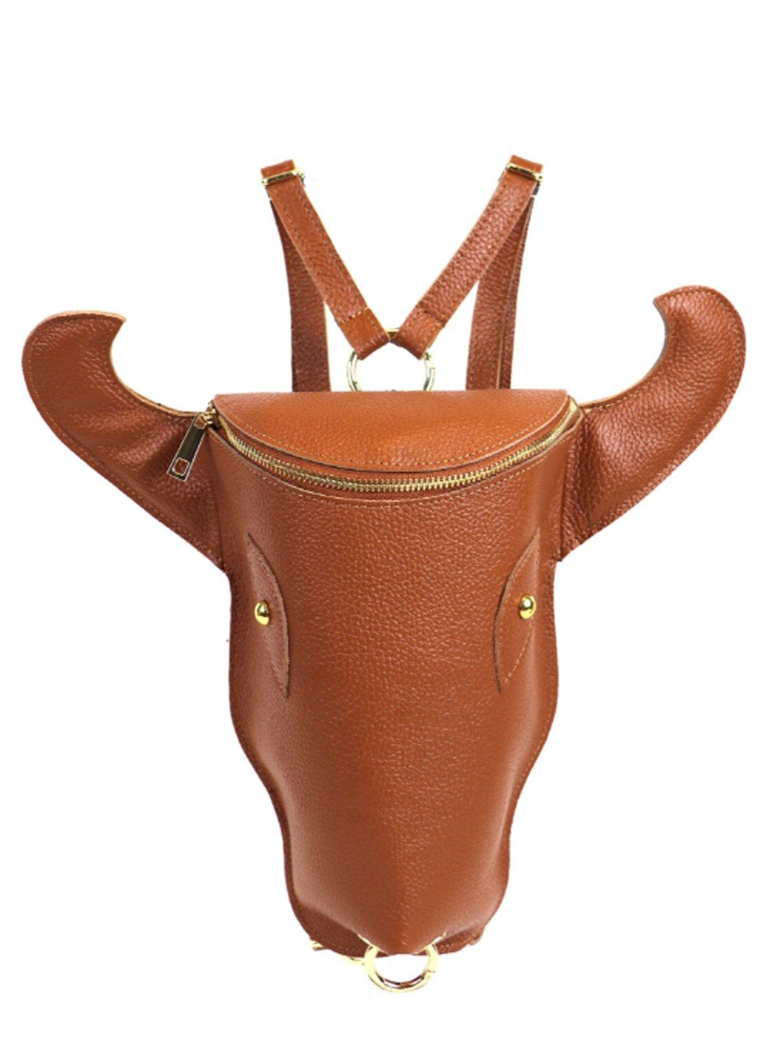 

Рюкзак из кожи коровьей головы цвета Camel Sostter, коричневый
