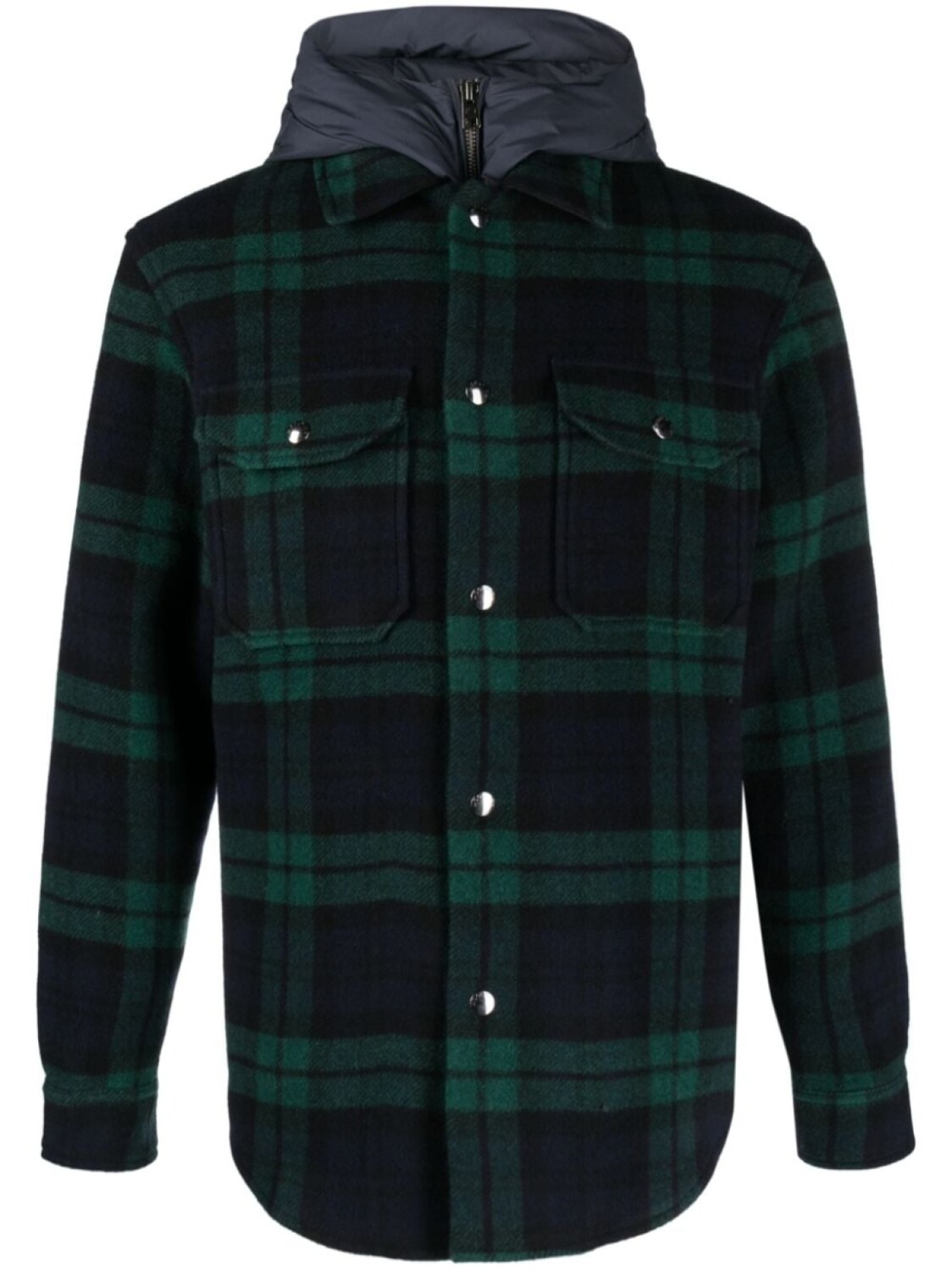 

Woolrich куртка в клетку с капюшоном, синий