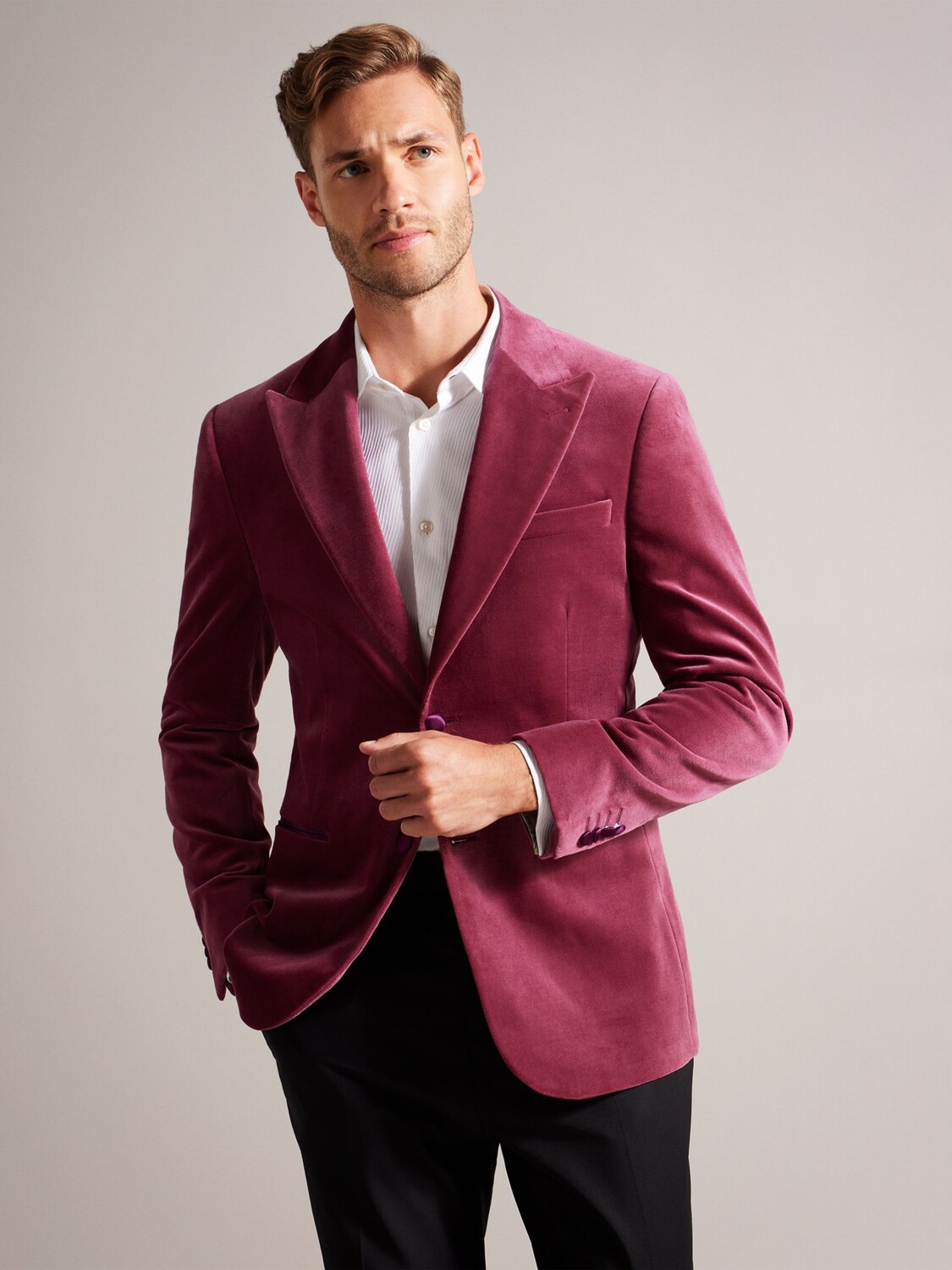 

Бархатный блейзер Edwardj из хлопка Ted Baker, розовый