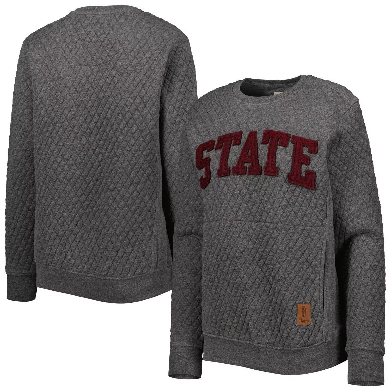 

Женский стеганый пуловер Pressbox Heather Charcoal Mississippi State Bulldogs Moose