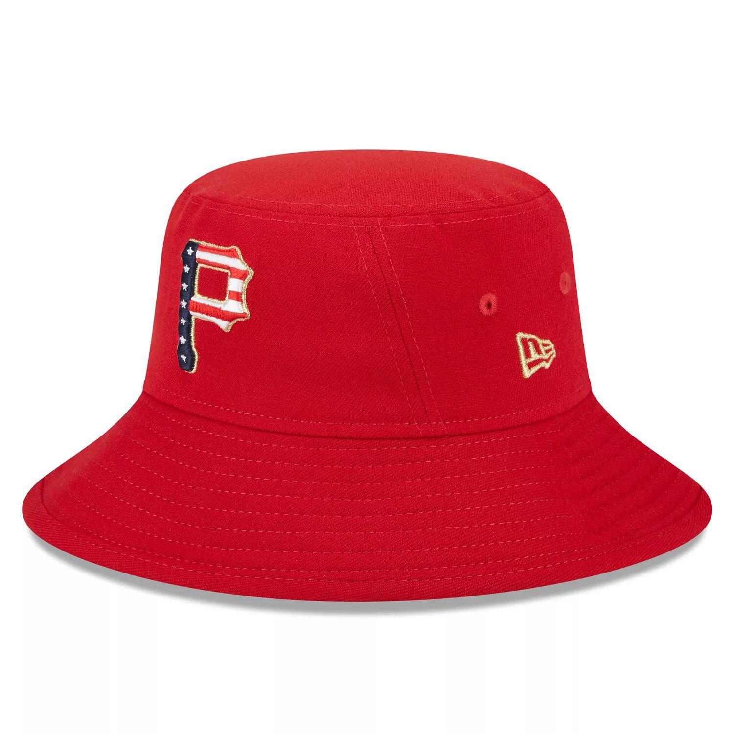 

Мужская панама New Era Red Pittsburgh Pirates 4 июля 2023 г.